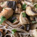 Soba au poulet et champignons