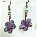 Boucles d'oreilles "fleurs mauves"