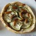 Tartelette courgette, chèvre, pignons de pin