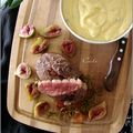 MAGRET DE CANARD AUX FIGUES ET AU ROMARIN (cuisson vapeur) & POLENTA CRÉMEUSE AU GORGONZOLA