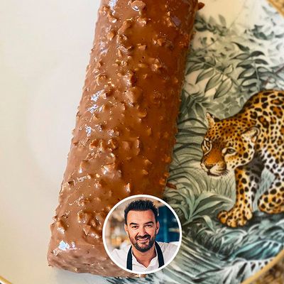 Gateau roulé glaçage chocolat noisette (de Cyril Lignac)