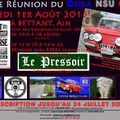 5ème Réunion du Ceida NSU Club, Samedi 1er Août 2015 à Bettant, Ain - Compte-Rendu