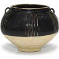 A black-glazed ribbed jar, Song dynasty (960-1279)