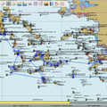 Croisière en voilier de Rhodes à Athènes à la découverte des îles du Dodécanèse et des Cyclades en juin 2015, la carte