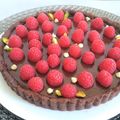 Tarte au chocolat et aux framboises