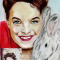 Romy Schneider et son lapin