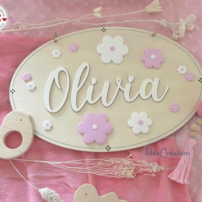 Plaque prénom personnalisée, suspension en bois, plaque de porte prénom chambre, plaque prénom en bois à suspendre