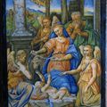 Plaque en majolique du Duché d’Urbino représentant une Nativité, 1530-1550. Attribué à l’atelier d’Orazio Fontana, Duché d’Urbin