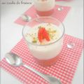 Pana cotta à la créme et au coulis de fraises