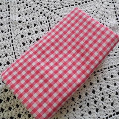 coton semi épais vichy rose et blanc