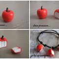 Bracelet Fimo "Pomme rouge" et "Pâtisserie"