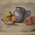 Juste une petite nature morte en aquarelle sur un