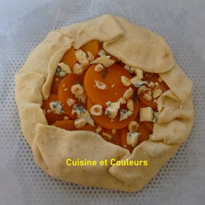 Tarte rustique, butternut & fourme d'Ambert 