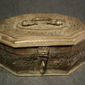 Ancienne Boite à Bétel Cuivre Étamé Perse Antique Persian Engraved Betel Copper Tin Box