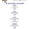 Menus de la restauration scolaire du 24 06 2019 au 28 06 2019