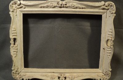 Cadre Bois Sculpté Montparnasse Style Louis XV Ajouré peint Gris Clair 4F / Ref244