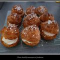 Choux à la chantilly mascarpone et confiture de framboise.