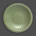 A Longquan celadon dish with foliate rim, Ming dynasty