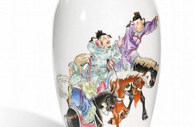 A fine famille-rose ‘Immortals’ vase, Early 20th century  