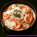 Bouillon thaïe de Gambas, petits légumes et vermicelles de riz