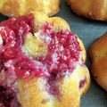 Les muffins de framboise aux framboises
