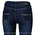 Jean slim fashion avec strass taille basse