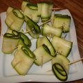 tagliatelles de courgettes marinées au citron et aux baies