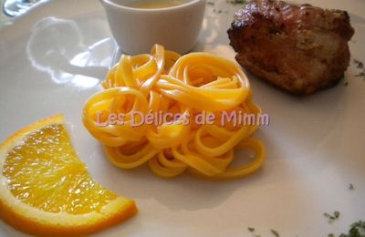Médaillons de lotte croustillants, sauce à l’orange