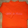 pull orange taille 4 ans