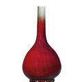 A copper red glazed bottle vase, China, Qing dynasty, 18th-19th century