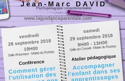 Conférence et atelier pédagogique les 28 et 29/09/2018 - Le Russey