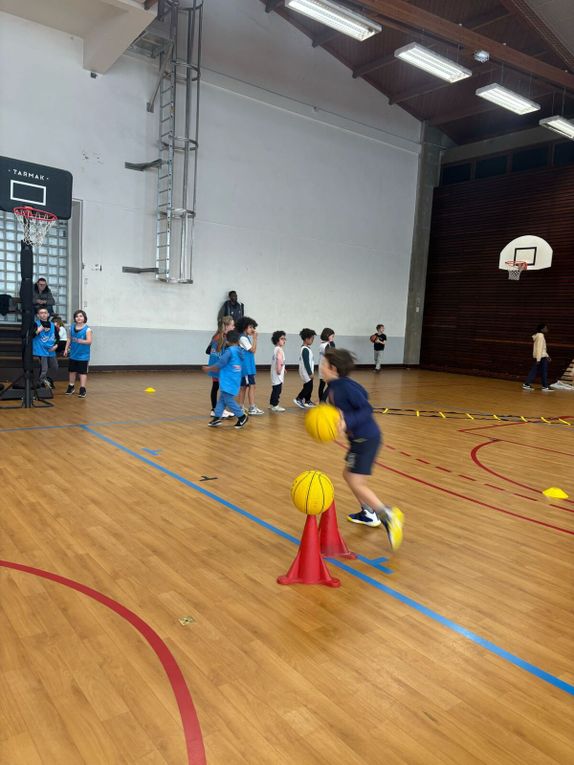 Les basketteurs font du ski