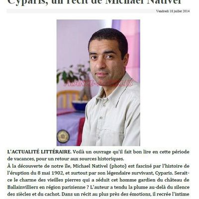 Cyparis, un récit de Michael Nativel, France-Antilles