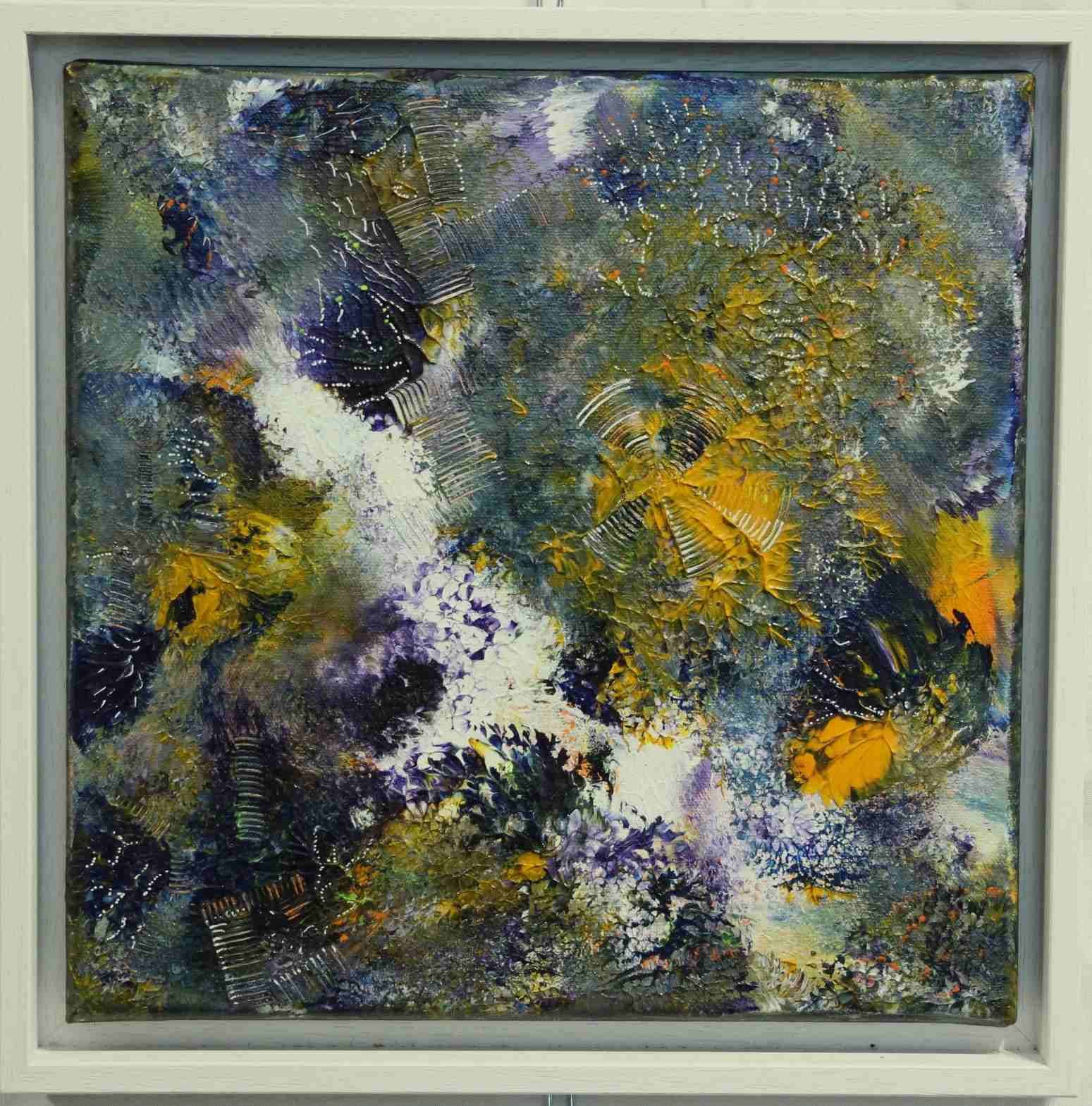 La force de vie, acryl 2023, N°230, 30X30, cadre blanc-