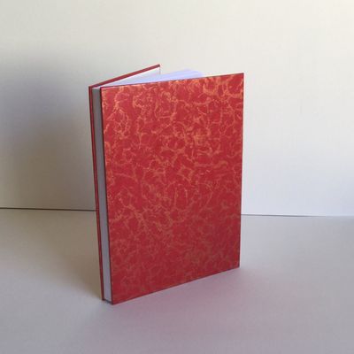 Carnet 40 pages, rouge, reflets cuivrés