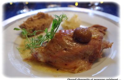 DINDE RÔTIE AU FOUR, PUREE DE MARRONS ET DE CELERI