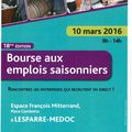 BOURSE AUX EMPLOIS SAISONNIERS LE 10 MARS A LESPARRE-MEDOC