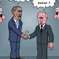 chaud l'ambiance entre Barak Obama et Vladimir Poutine