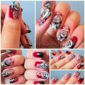 Nail art roses