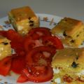 Cake feta, tomates séchées, olives noires