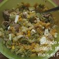 Salade de pâtes, thon, maïs et Féta