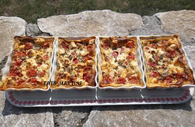 CLAFOUTIS TOMATES CERISES, FETA, BASILIC