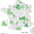 voici la carte de France des démos Stampin up.