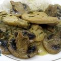 Poulet à la moutarde et aux champignons