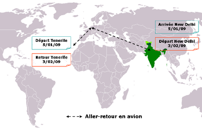 Les billets d'avions pour aller en Inde