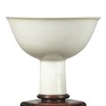 A white-glazed stem bowl, Ming dynasty, 16th century