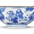 A blue and white ‘Immortals’ bowl, Qing dynasty, Kangxi period (1662-1722)