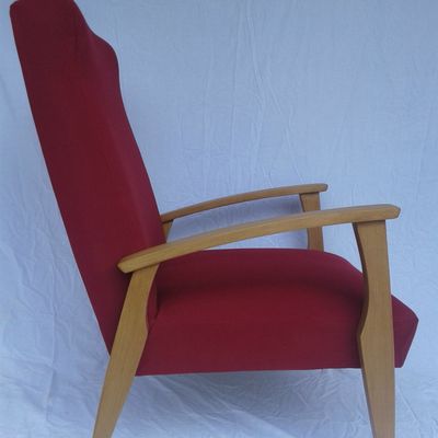 PAIRE DE FAUTEUILS VINTAGE années 50 pieds compas relookés (réservés)