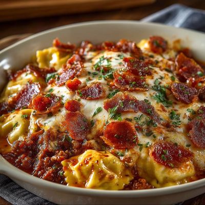 Gratin de Raviolis façon Pizza