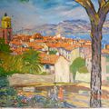 Huile sur toile 73x60    "St Tropez vue de la Citadelle" 650 euros 